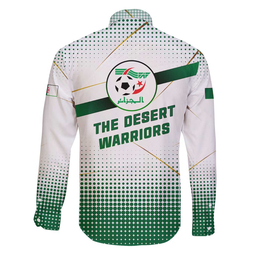 Algeria Soccer Family Matching Off Shoulder Maxi Dress and Hawaiian Shirt with Desert Warriors Text and National Flag Design