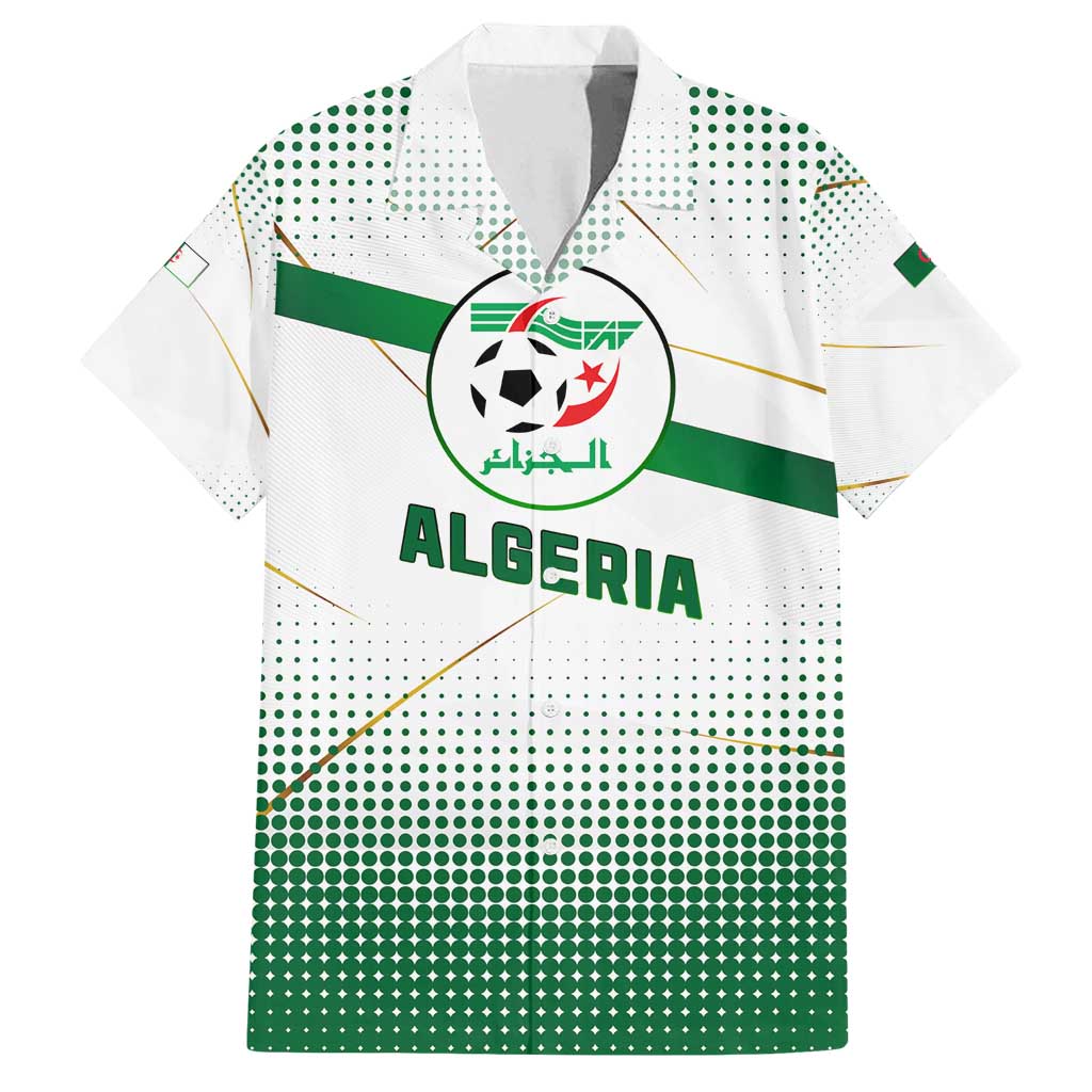 Algeria Soccer Family Matching Puletasi and Hawaiian Shirt with Desert Warriors Text and National Flag Design