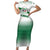 Algeria Soccer Family Matching Short Sleeve Bodycon Dress and Hawaiian Shirt with Desert Warriors Text and National Flag Design