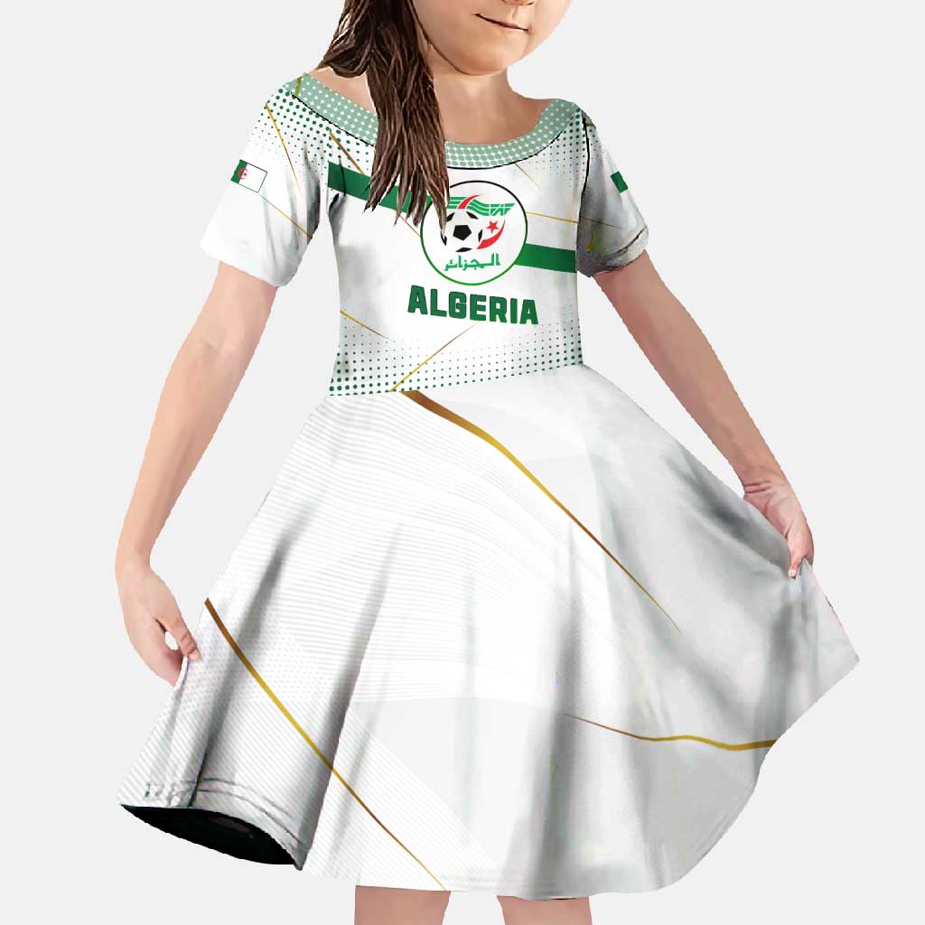 Algeria Soccer Family Matching Summer Maxi Dress and Hawaiian Shirt with Desert Warriors Text and National Flag Design