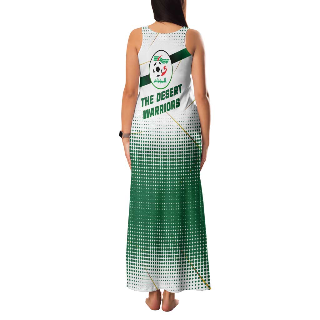 Algeria Soccer Family Matching Tank Maxi Dress and Hawaiian Shirt with Desert Warriors Text and National Flag Design