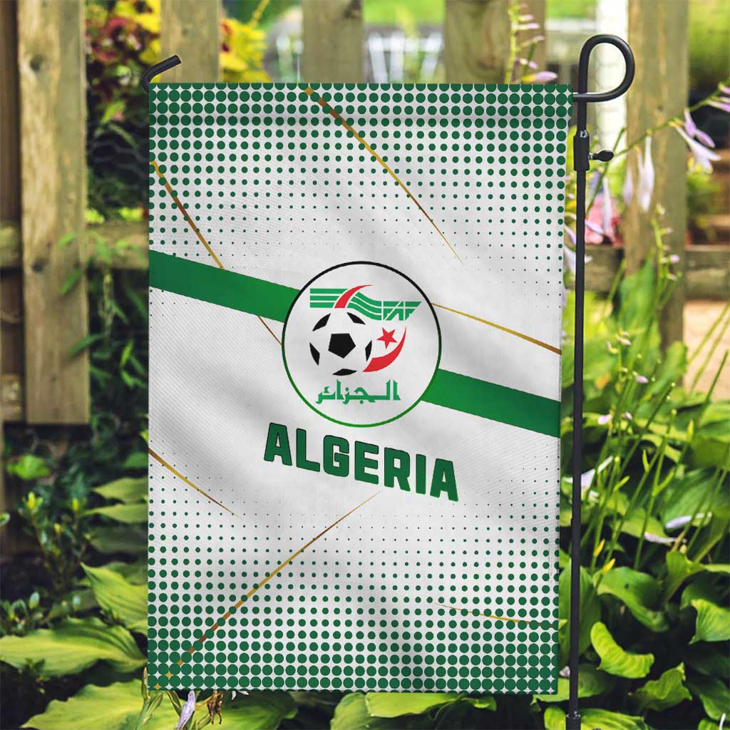 Algeria Soccer Garden Flag with Desert Warriors Text and National Flag Design