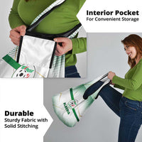 Algeria Soccer Grocery Bag with Desert Warriors Text and National Flag Design