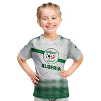 Algeria Soccer Kid T Shirt with Desert Warriors Text and National Flag Design