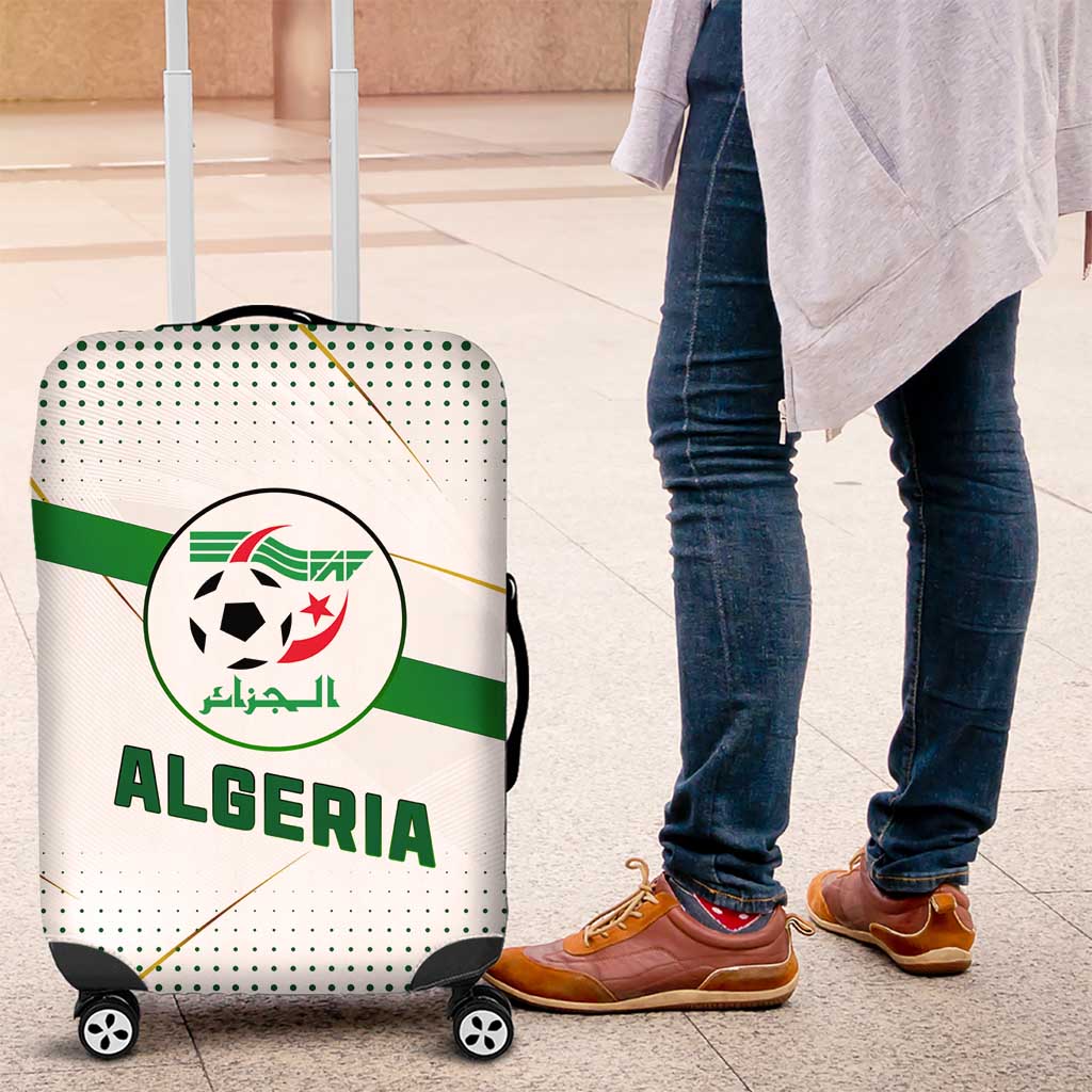 Algeria Soccer Luggage Cover with Desert Warriors Text and National Flag Design