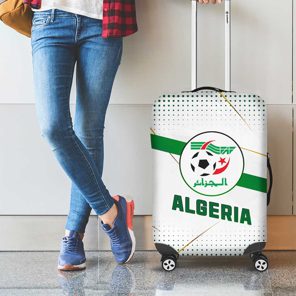 Algeria Soccer Luggage Cover with Desert Warriors Text and National Flag Design