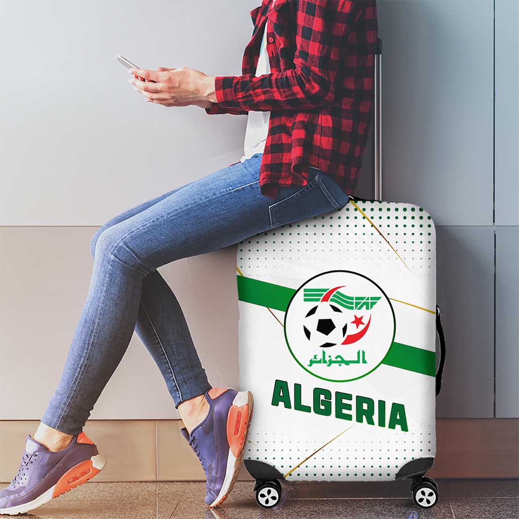 Algeria Soccer Luggage Cover with Desert Warriors Text and National Flag Design