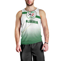 Algeria Soccer Men Tank Top with Desert Warriors Text and National Flag Design