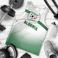 Algeria Soccer Men Tank Top with Desert Warriors Text and National Flag Design
