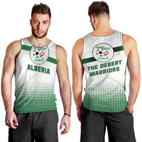 Algeria Soccer Men Tank Top with Desert Warriors Text and National Flag Design