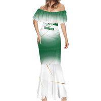 Algeria Soccer Mermaid Dress with Desert Warriors Text and National Flag Design