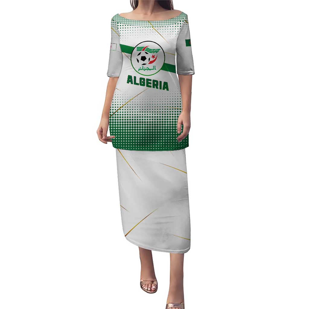 Algeria Soccer Puletasi with Desert Warriors Text and National Flag Design