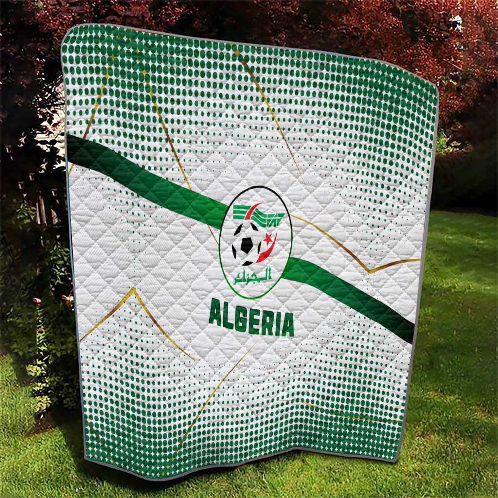 Algeria Soccer Quilt with Desert Warriors Text and National Flag Design