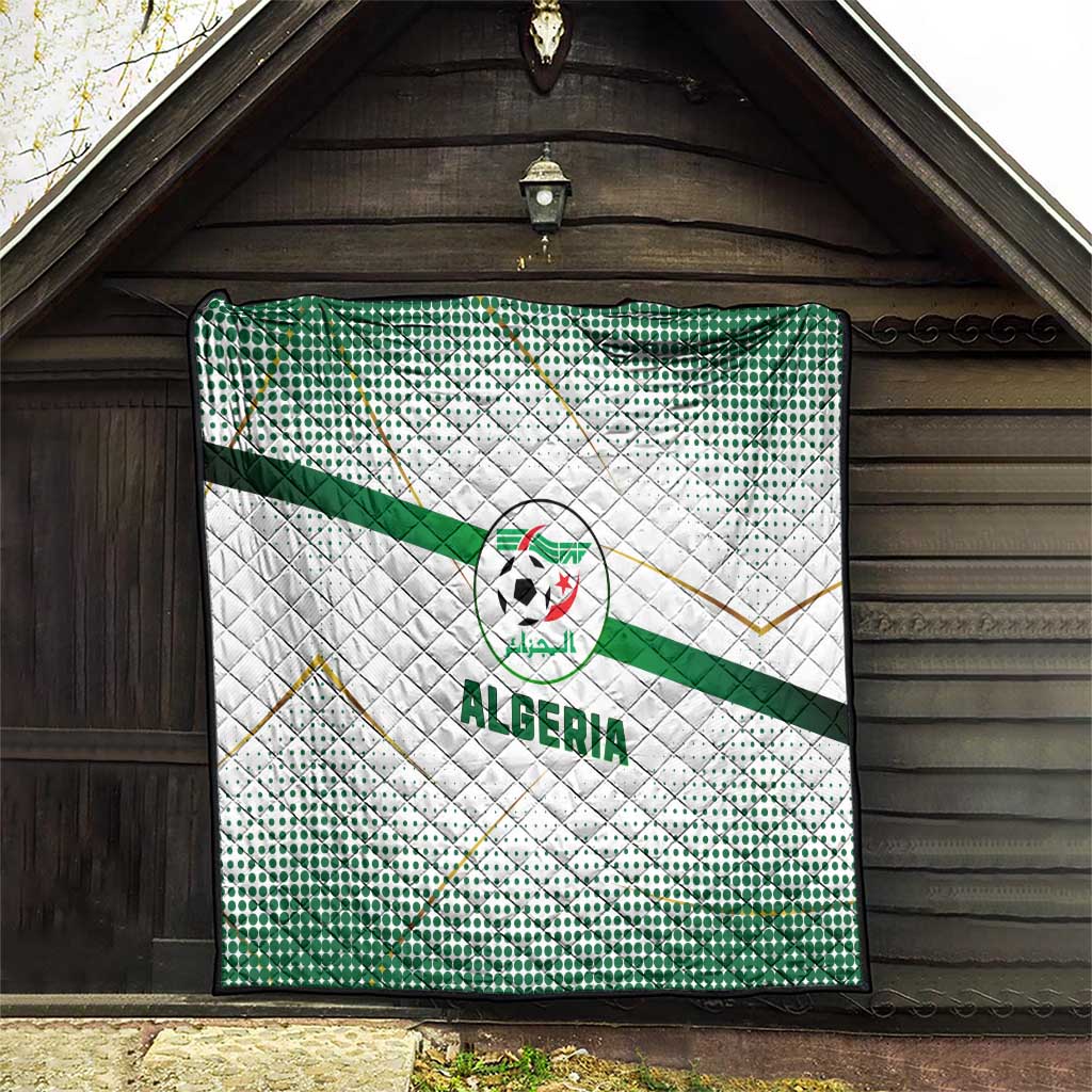 Algeria Soccer Quilt with Desert Warriors Text and National Flag Design