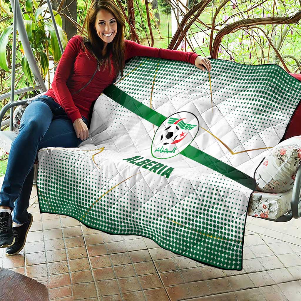 Algeria Soccer Quilt with Desert Warriors Text and National Flag Design
