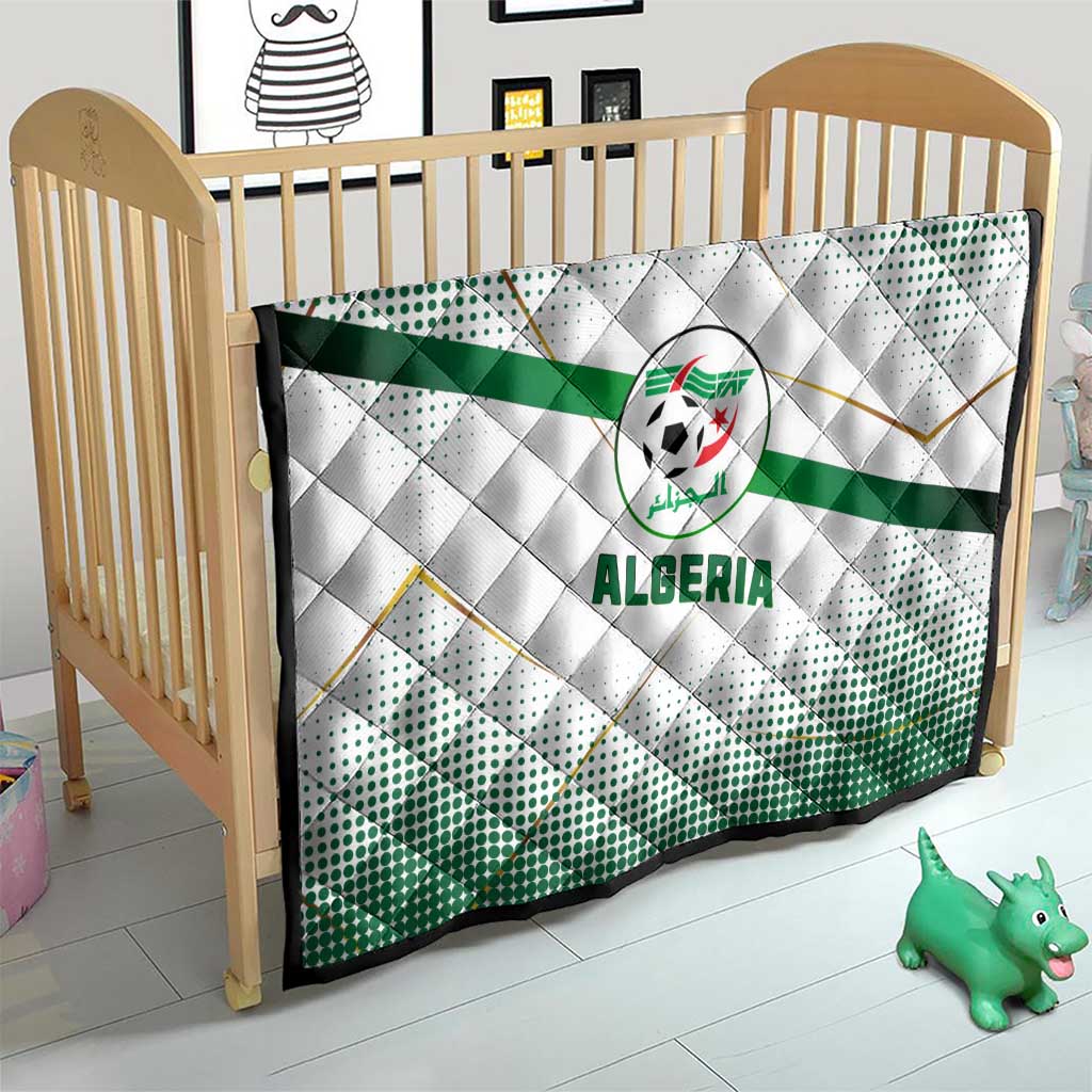 Algeria Soccer Quilt with Desert Warriors Text and National Flag Design