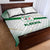 Algeria Soccer Quilt Bed Set with Desert Warriors Text and National Flag Design