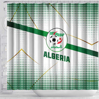 Algeria Soccer Shower Curtain with Desert Warriors Text and National Flag Design