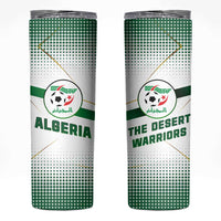 Algeria Soccer Skinny Tumbler with Desert Warriors Text and National Flag Design