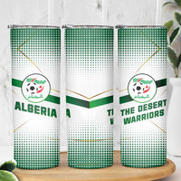 Algeria Soccer Skinny Tumbler with Desert Warriors Text and National Flag Design