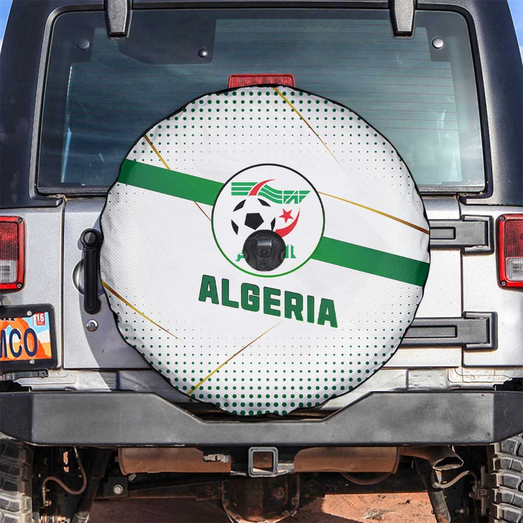 Algeria Soccer Spare Tire Cover with Desert Warriors Text and National Flag Design