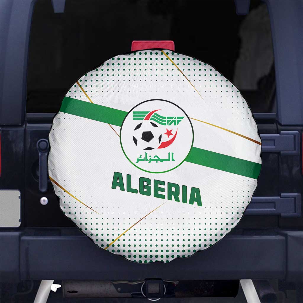 Algeria Soccer Spare Tire Cover with Desert Warriors Text and National Flag Design