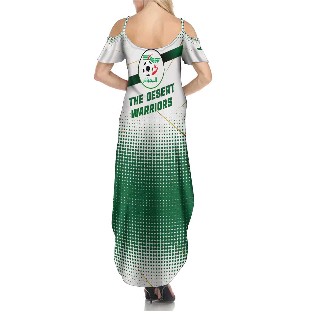 Algeria Soccer Summer Maxi Dress with Desert Warriors Text and National Flag Design