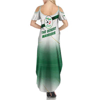 Algeria Soccer Summer Maxi Dress with Desert Warriors Text and National Flag Design