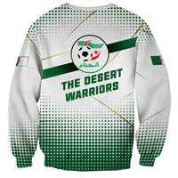 Algeria Soccer Sweatshirt with Desert Warriors Text and National Flag Design