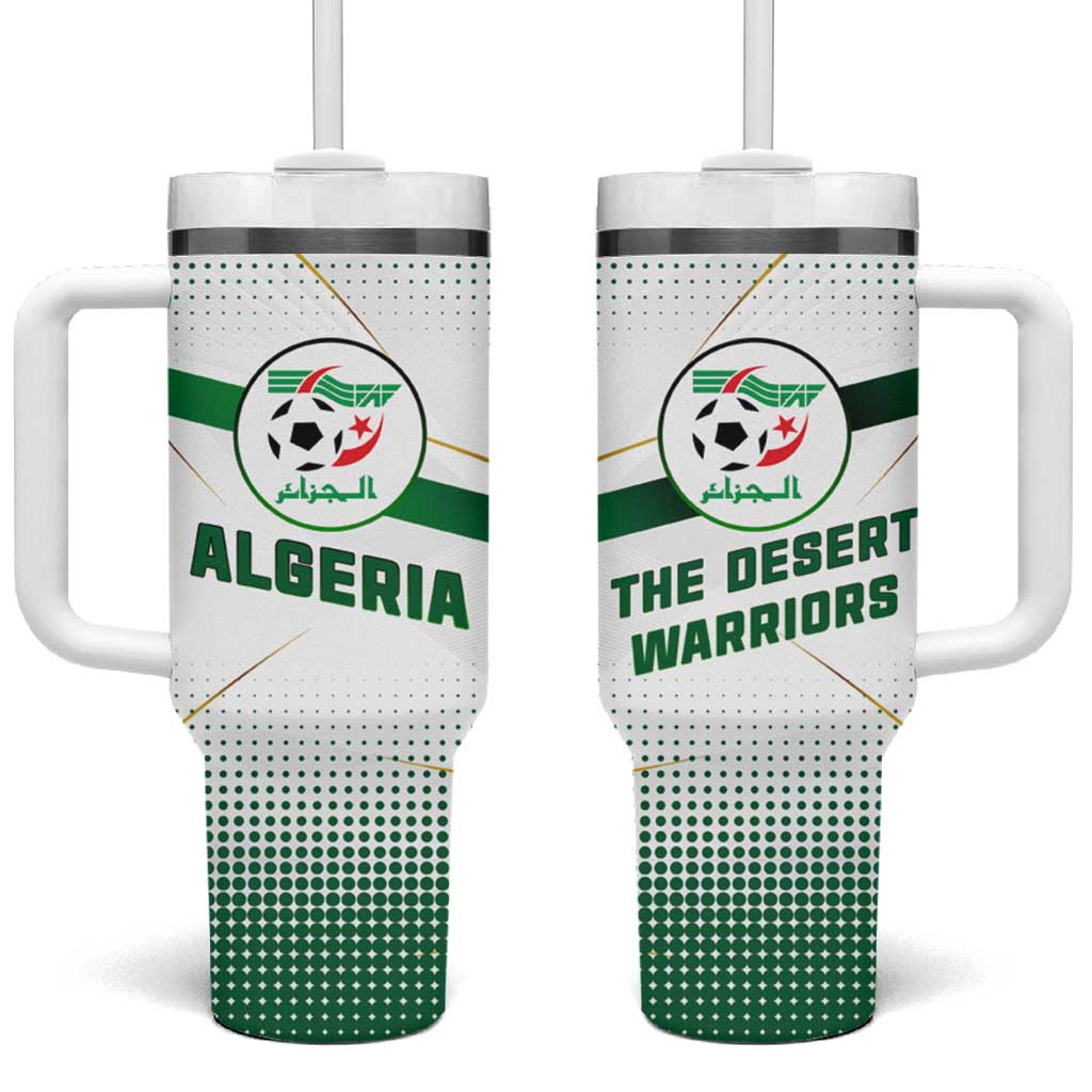Algeria Soccer Tumbler With Handle with Desert Warriors Text and National Flag Design