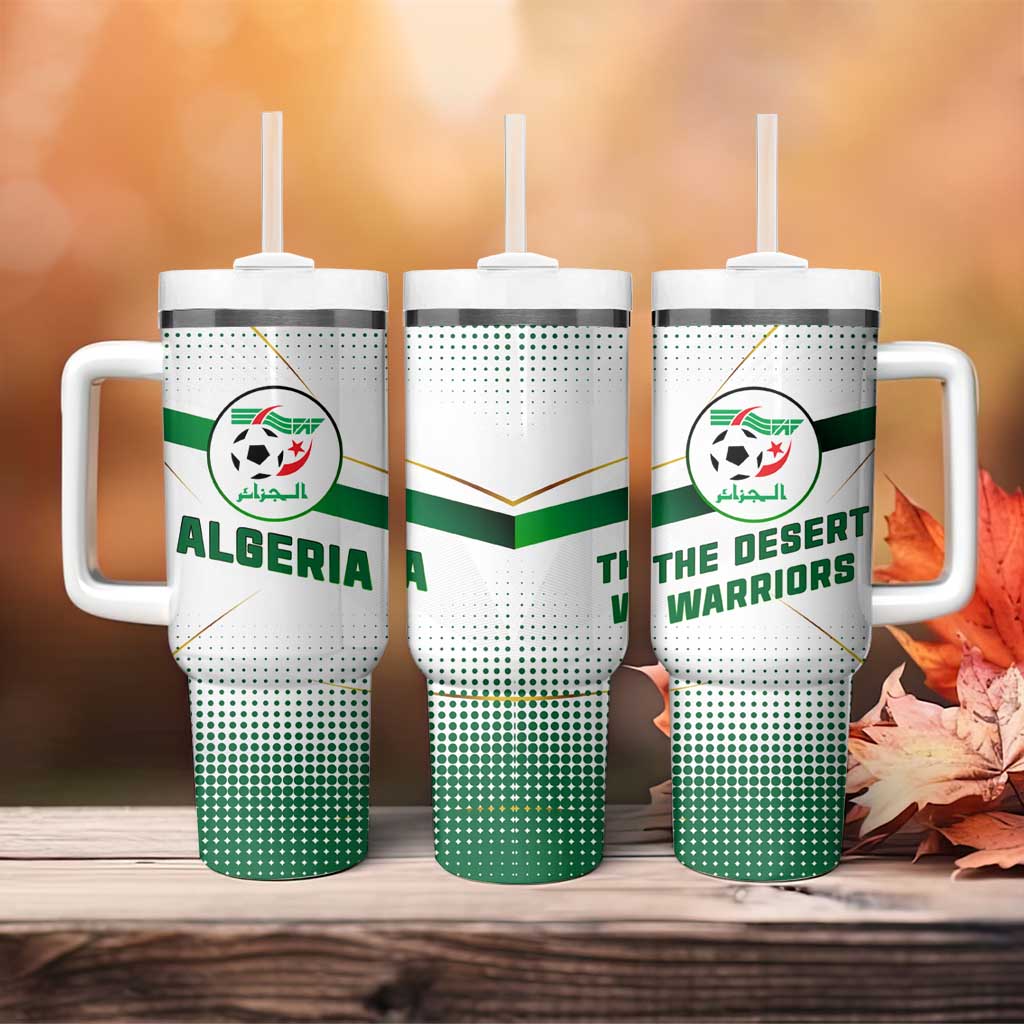 Algeria Soccer Tumbler With Handle with Desert Warriors Text and National Flag Design