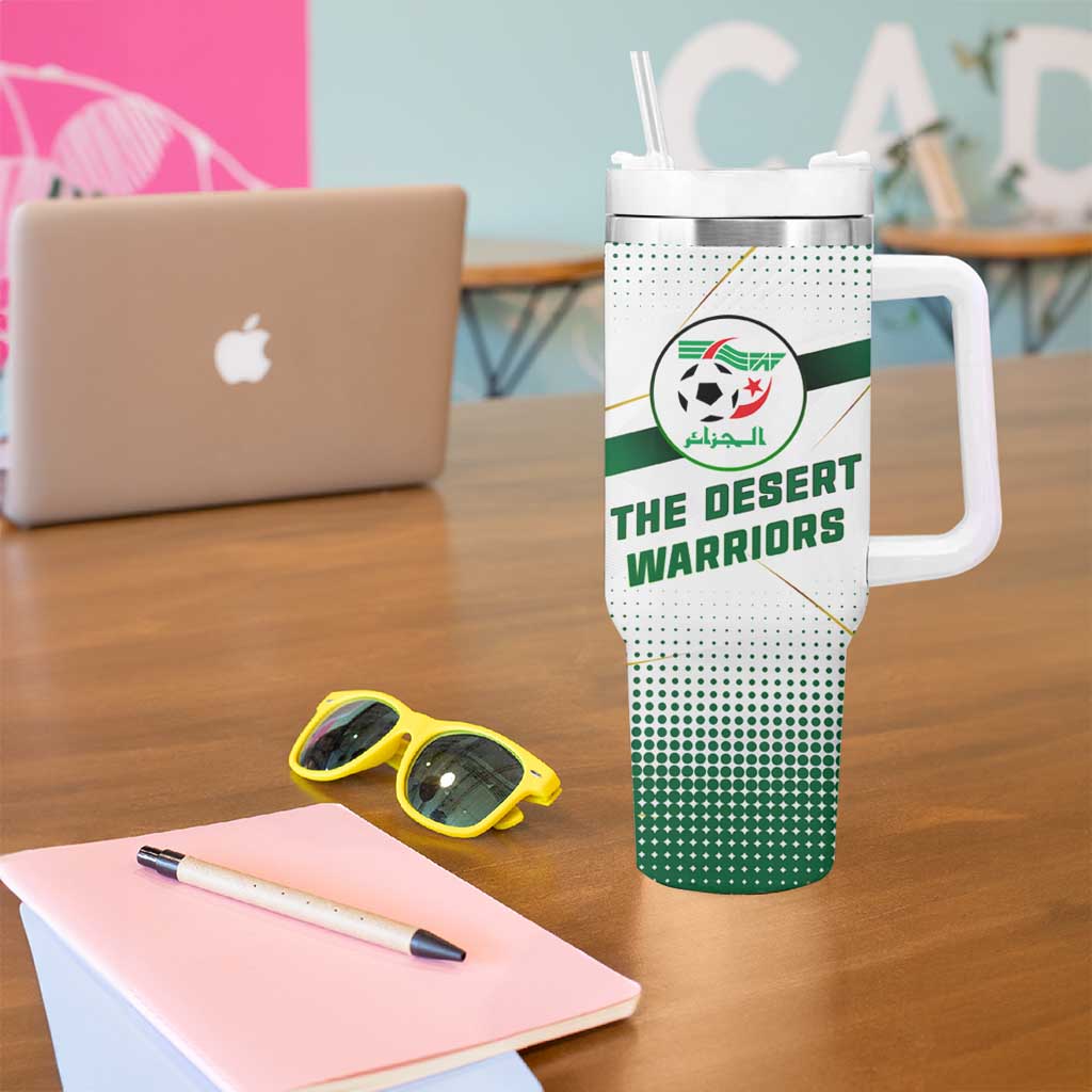 Algeria Soccer Tumbler With Handle with Desert Warriors Text and National Flag Design