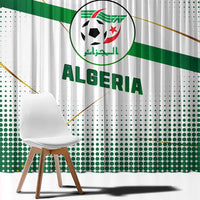 Algeria Soccer Window Curtain with Desert Warriors Text and National Flag Design