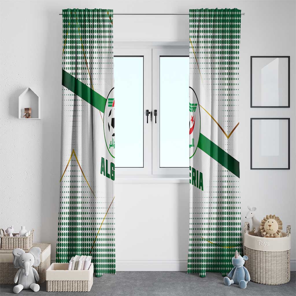 Algeria Soccer Window Curtain with Desert Warriors Text and National Flag Design