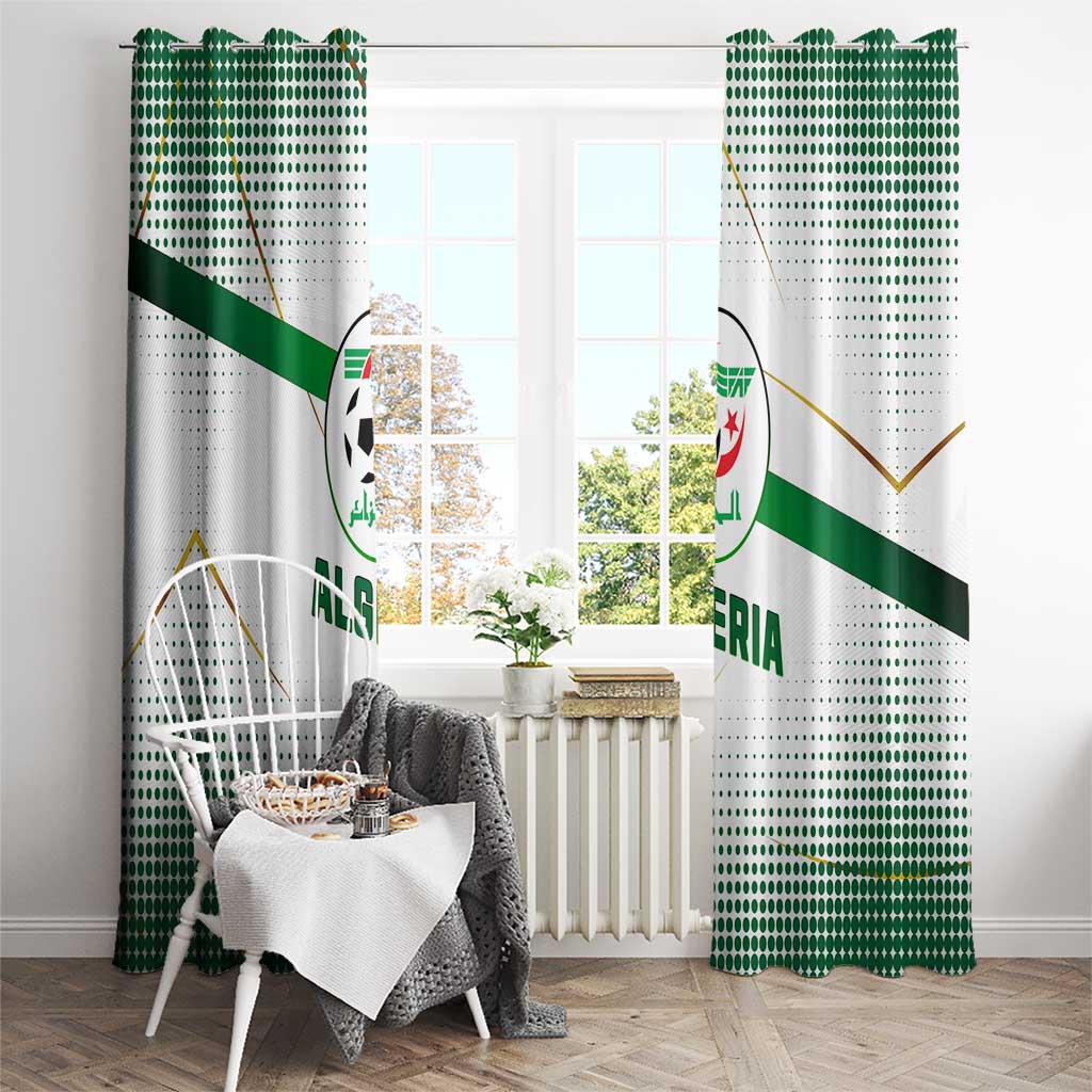 Algeria Soccer Window Curtain with Desert Warriors Text and National Flag Design