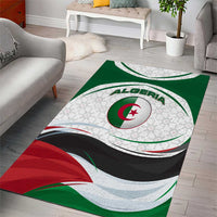 Algeria Area Rug with National Flag and Coat of Arms Crest Design