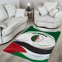 Algeria Area Rug with National Flag and Coat of Arms Crest Design