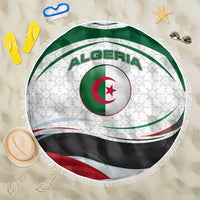 Algeria Beach Blanket with National Flag and Coat of Arms Crest Design