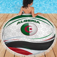 Algeria Beach Blanket with National Flag and Coat of Arms Crest Design