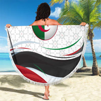 Algeria Beach Blanket with National Flag and Coat of Arms Crest Design