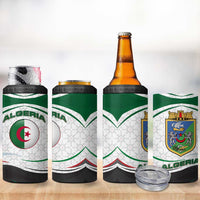 Algeria 4 in 1 Can Cooler Tumbler with National Flag and Coat of Arms Crest Design