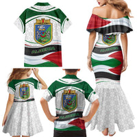Algeria Family Matching Mermaid Dress and Hawaiian Shirt with National Flag and Coat of Arms Crest Design