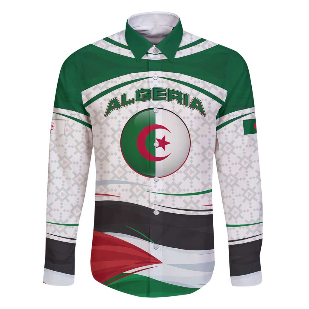 Algeria Family Matching Off Shoulder Maxi Dress and Hawaiian Shirt with National Flag and Coat of Arms Crest Design