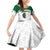 Algeria Family Matching Off Shoulder Short Dress and Hawaiian Shirt with National Flag and Coat of Arms Crest Design