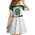 Algeria Family Matching Off Shoulder Short Dress and Hawaiian Shirt with National Flag and Coat of Arms Crest Design
