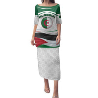 Algeria Family Matching Puletasi and Hawaiian Shirt with National Flag and Coat of Arms Crest Design