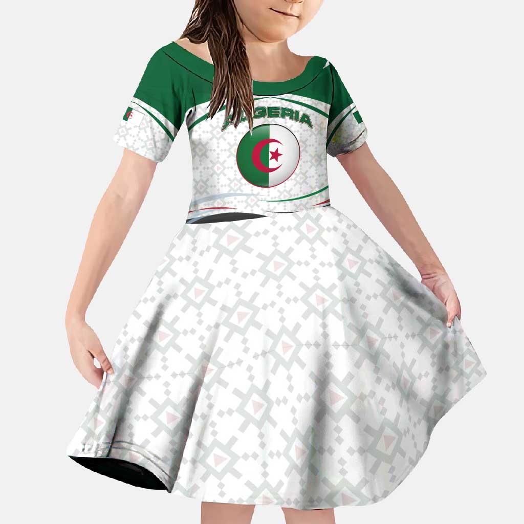 Algeria Family Matching Summer Maxi Dress and Hawaiian Shirt with National Flag and Coat of Arms Crest Design