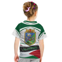 Algeria Kid T Shirt with National Flag and Coat of Arms Crest Design