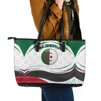 Algeria Leather Tote Bag with National Flag and Coat of Arms Crest Design