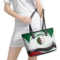 Algeria Leather Tote Bag with National Flag and Coat of Arms Crest Design